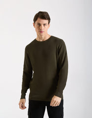 Viscose crew-neck sweater