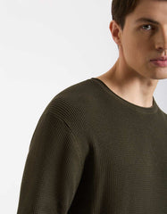 Viscose crew-neck sweater