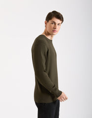 Viscose crew-neck sweater