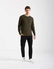 Viscose crew-neck sweater