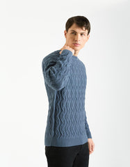 Braided crew neck sweater