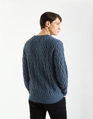 Braided crew neck sweater