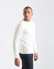 Maglia girocollo con treccia