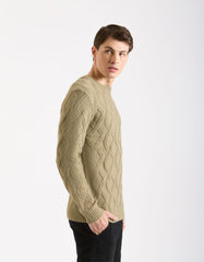 Crew-neck sweater with diamonds