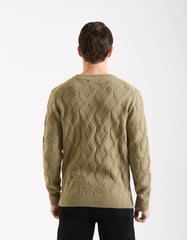 Crew-neck sweater with diamonds