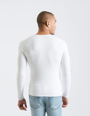 Ribbed viscose crew neck sweater