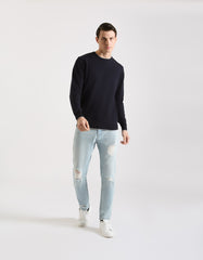 Viscose crew neck sweater
