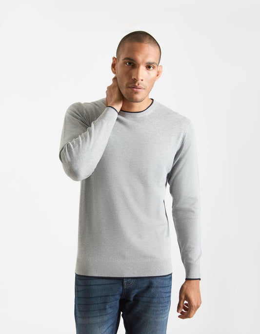 Viscose crew neck sweater