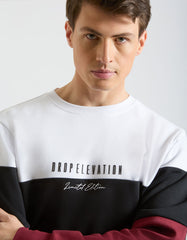 Felpa girocollo colorblock