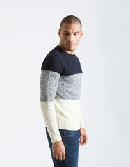 Colorblock crewneck sweater