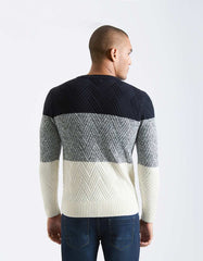 Colorblock crewneck sweater