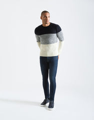 Colorblock crewneck sweater