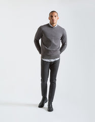 Viscose crew-neck sweater