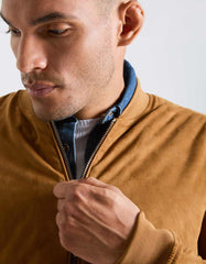 Suede-effect bomber jacket