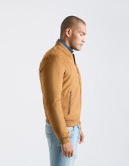 Suede-effect bomber jacket