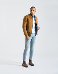 Suede-effect bomber jacket