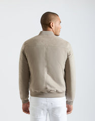 Suede-effect bomber jacket
