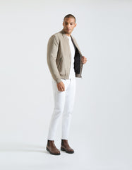 Suede-effect bomber jacket