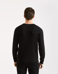 Viscose crew-neck sweater