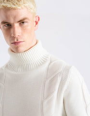 Braided turtleneck sweater