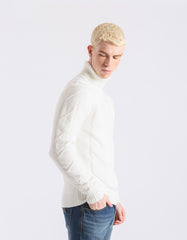 Braided turtleneck sweater