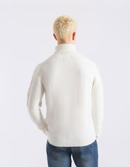 Braided turtleneck sweater