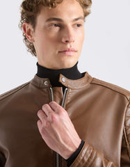 Leather effect biker jacket