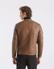 Leather effect biker jacket