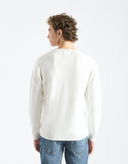 Braided crew neck sweater