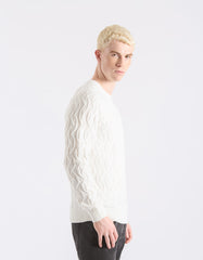 Braided crew neck sweater