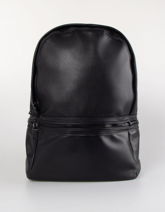 Faux leather backpack