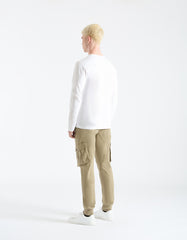 Pantaloni cargo con elastico alle caviglie