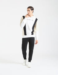 Felpa con cappuccio colorblock