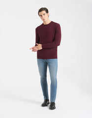 Viscose crew-neck sweater