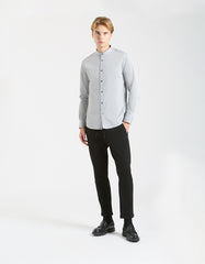 Mandarin collar shirt