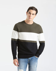 Maglia girocollo colorblock