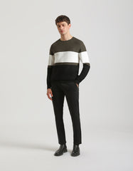 Maglia girocollo colorblock