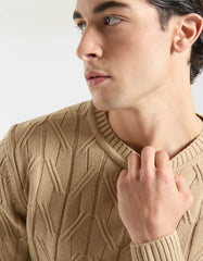Maglia girocollo con treccia