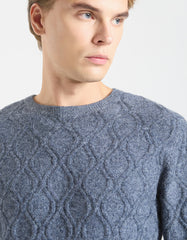 Maglia collo alto con treccia