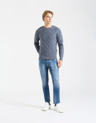 Maglia collo alto con treccia