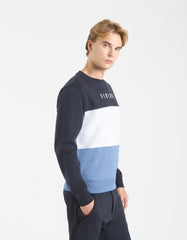 Felpa girocollo colorblock