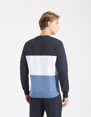 Felpa girocollo colorblock