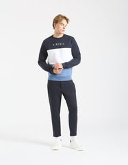 Felpa girocollo colorblock