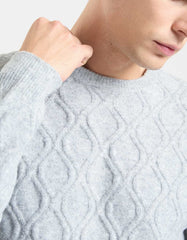 Maglia collo alto con treccia
