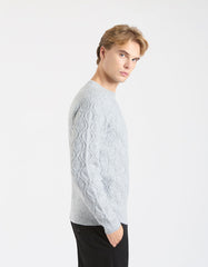 Maglia collo alto con treccia