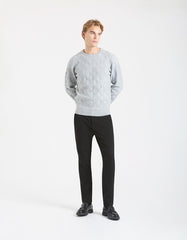 Maglia collo alto con treccia