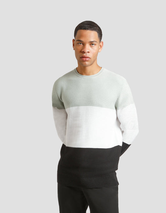 Maglia girocollo colorblock