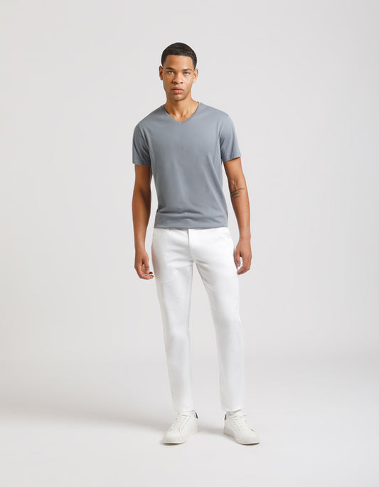 Pantalone chino in cotone|Colore:Bianco