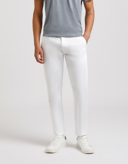 Pantalone chino in cotone|Colore:Bianco