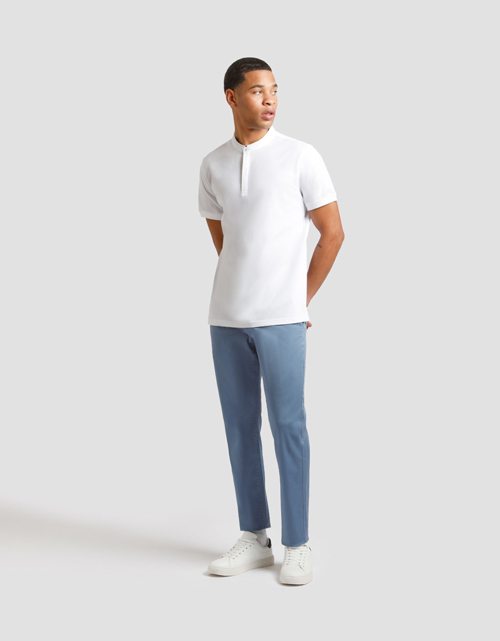 Pantalone chino in cotone|Colore:Ciano